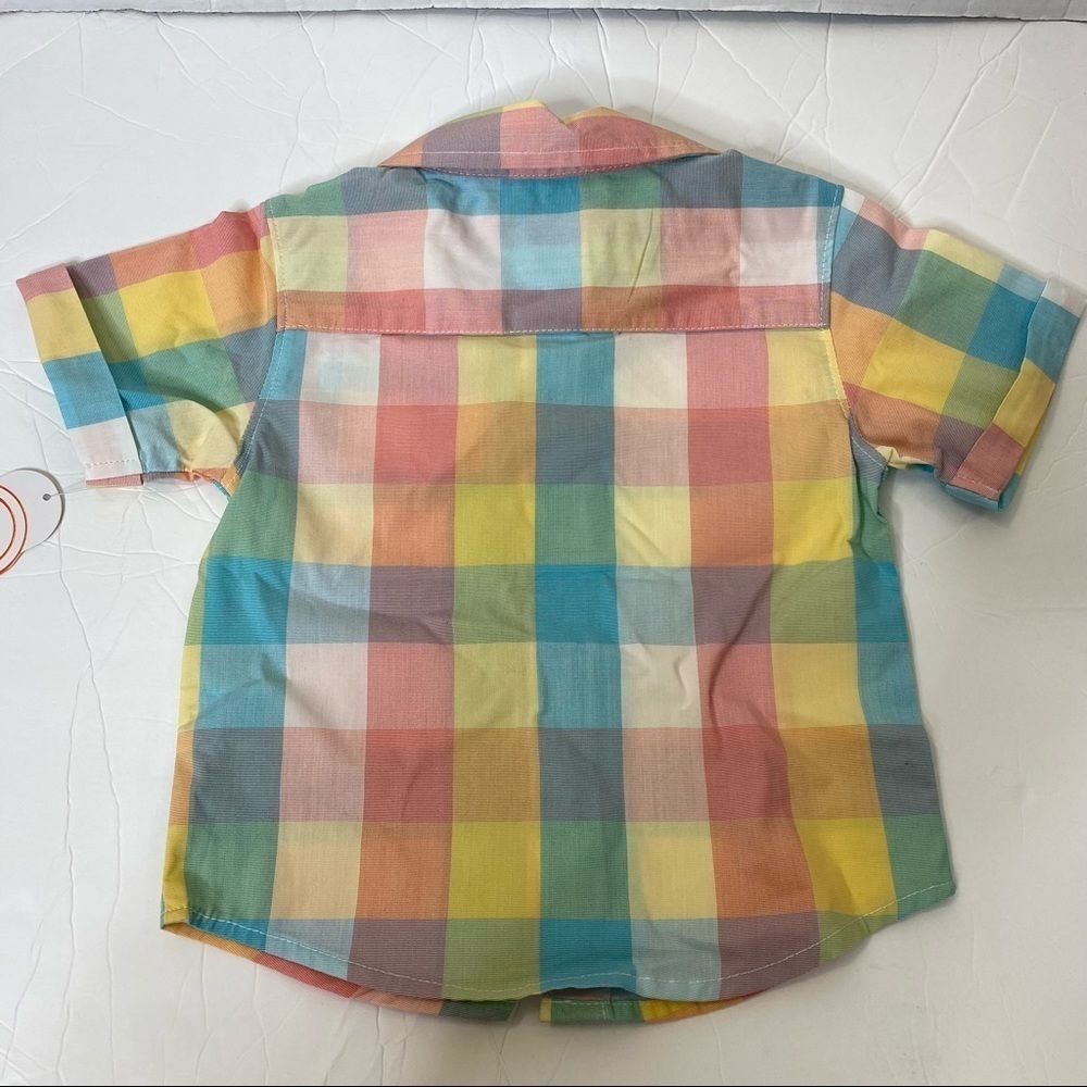 Wonder Nation Boy’s Plaid Button Down & Stretch Denim Short Set 24M - Picture 6 of 11